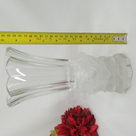 Bohemian Czech Schevogt Ingrid Roses Crystal Vase - Picture 6 of 16
